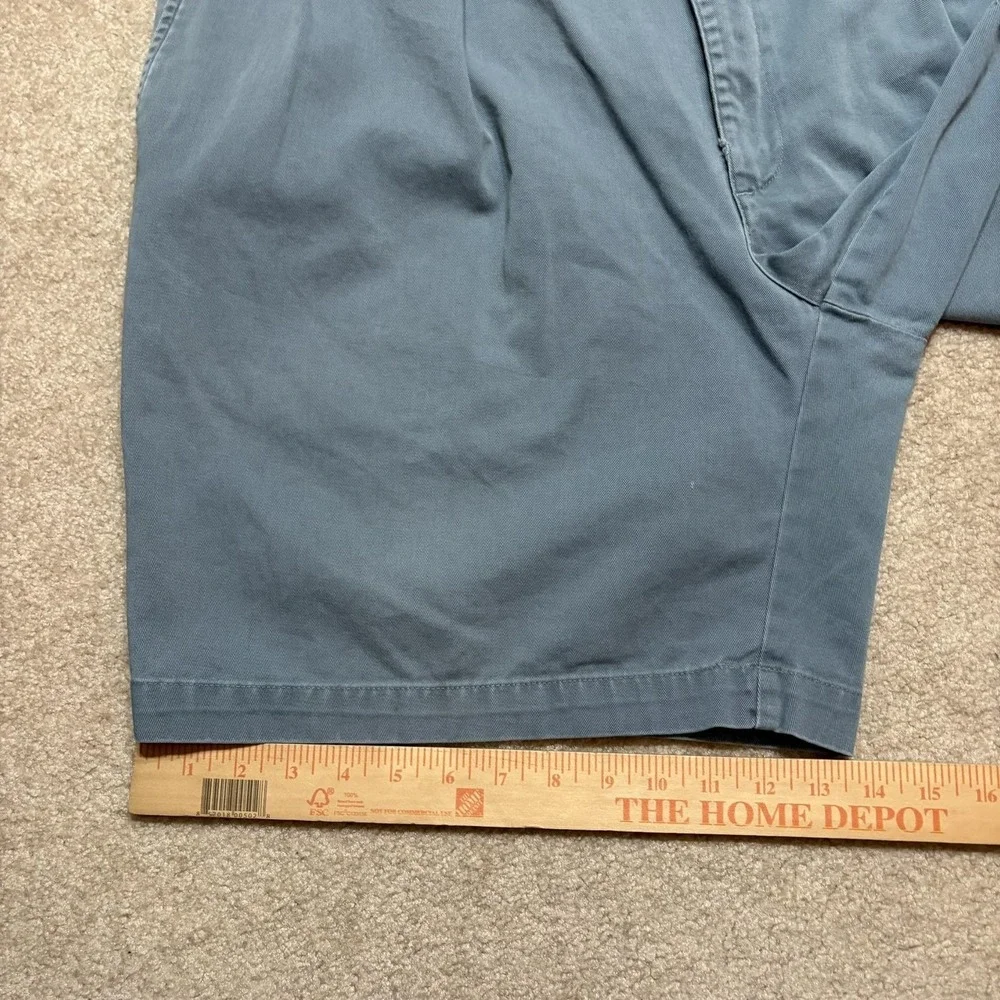 Vtg Polo Ralph Lauren Shorts Mens 40 Blue Pleated Chino Canvas Relaxed Fit 90s